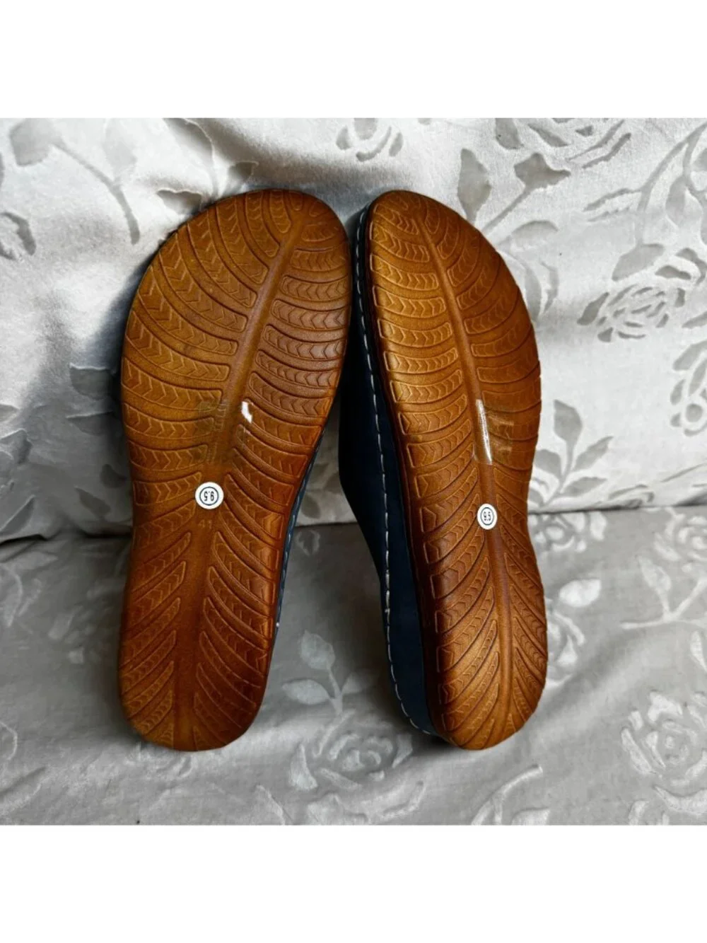 Hamden Platform Slide Sandal Blue With Buckle & Stitch Size 9.5 Good Choice - Picture 6 of 7